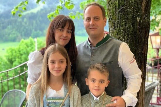 Gastgeber Waltraud und Christian Stiegler mit den Kindern Julia und Christian jun.