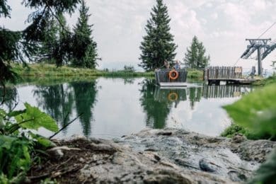 Floss fahren und Wasserspiele am Geisterberg ©St.Johann-Tourismus