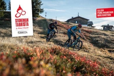 Mountainbiker die auf dem Stoneman Taurista Trail downhill unterwegs sind