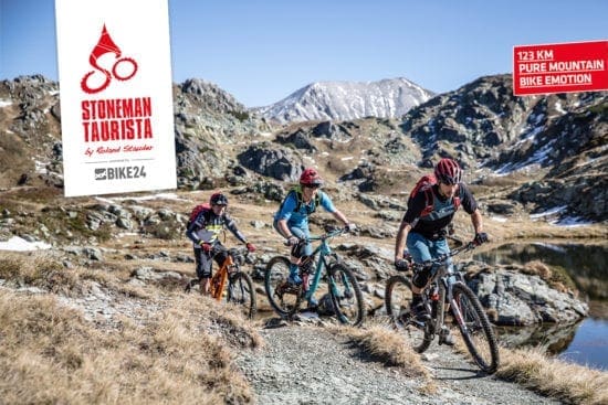 Mountainbiker auf dem Stoneman Taurista Trail entlang der herausfordernden Tauernpass-Überquerung