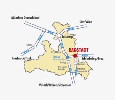 Radstadt im Salzburgerland, Verkehrsspinne